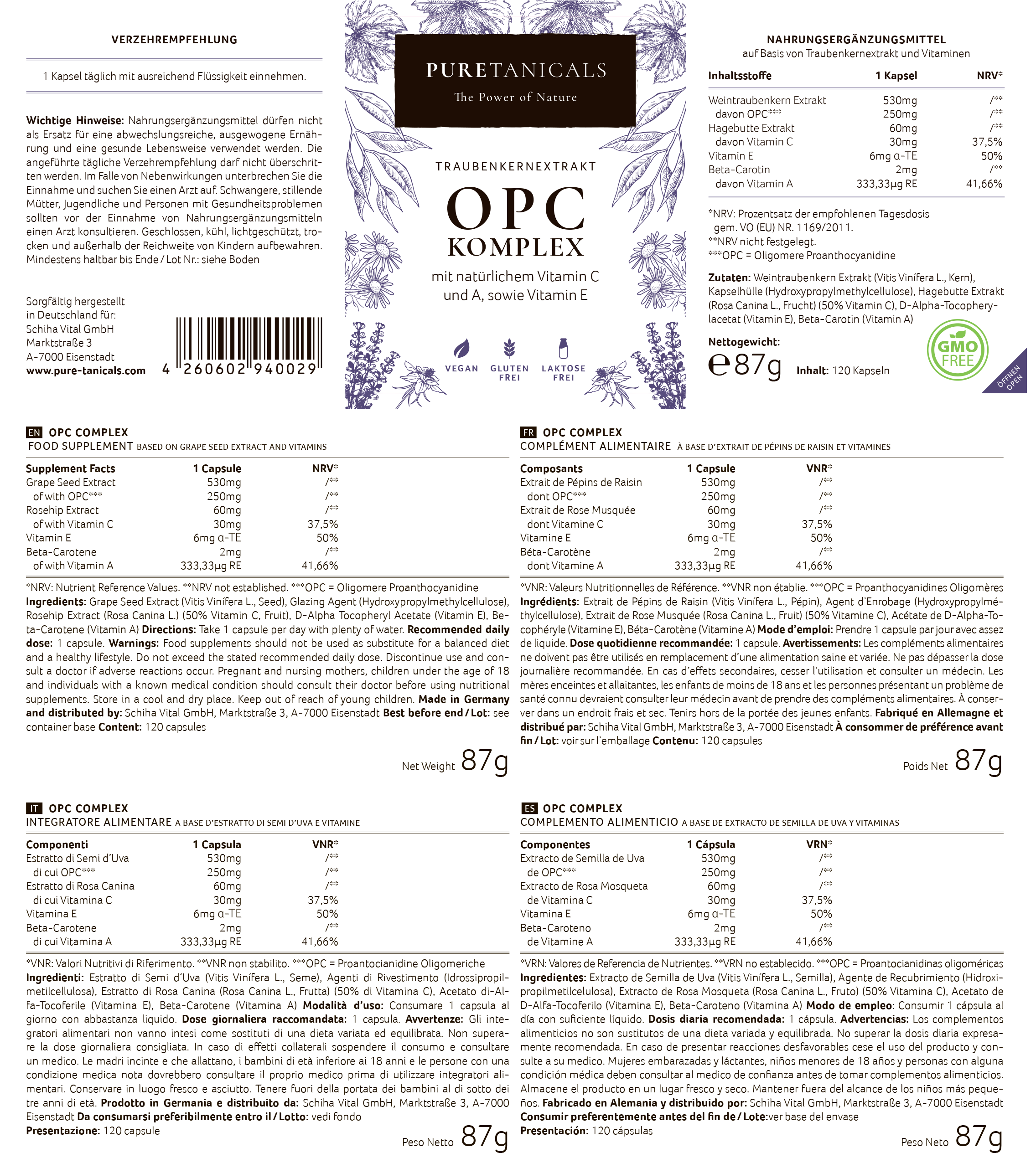 Puretanicals | OPC Traubenkernextrakt