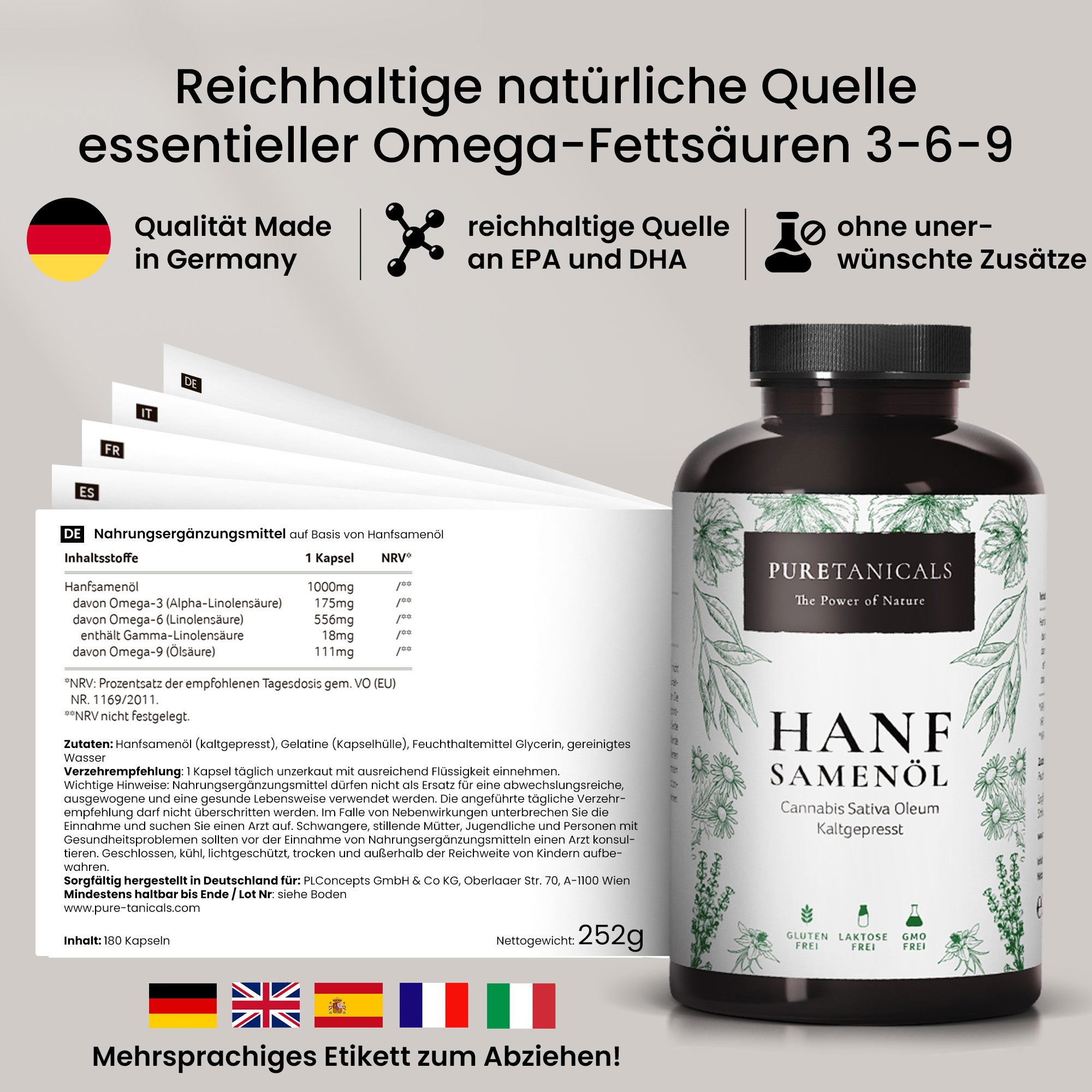 Puretanicals | Hanfsamenöl | Softgel
